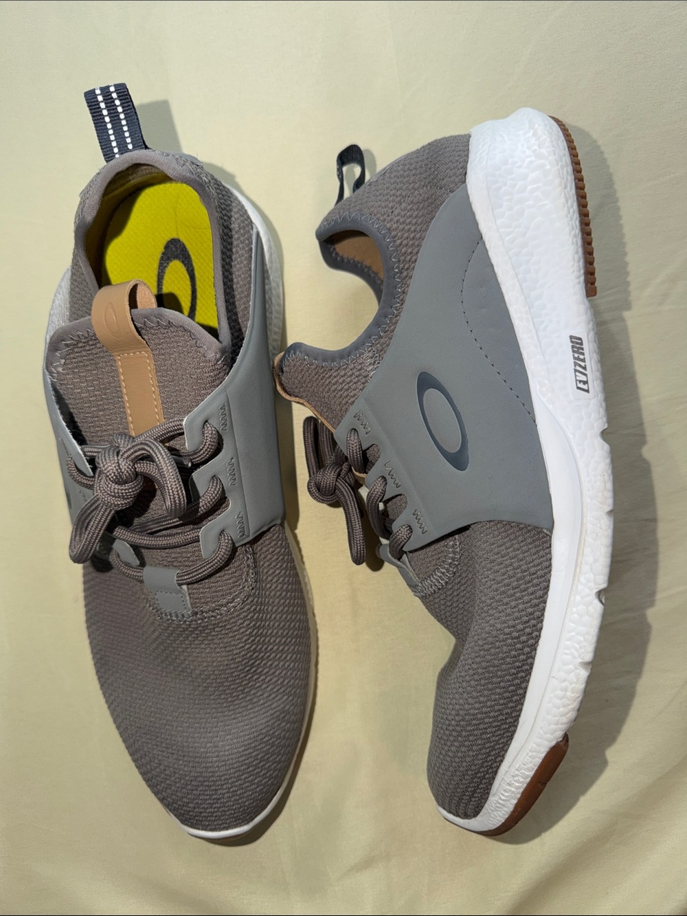 Oakley Men’s Gray Athletic Mesh Sneakers with White Sole